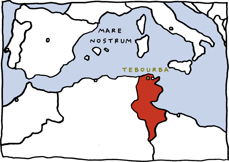 Carte de Tunisie, Tebourba